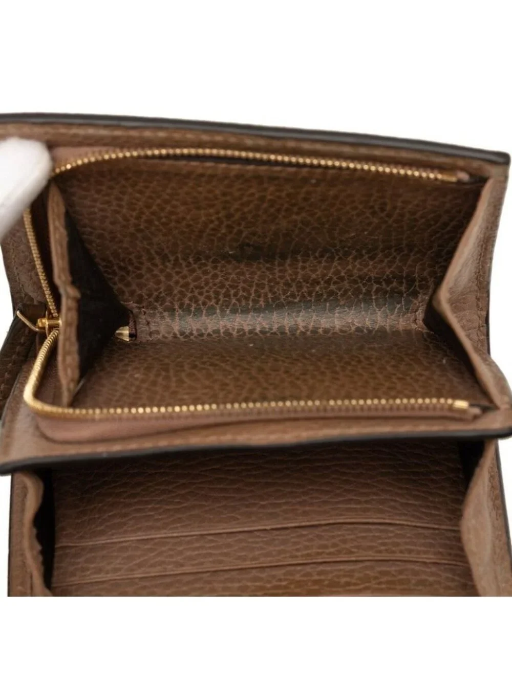 Gucci GG Supreme Double Bifold Wallet Beige Pink Leather
